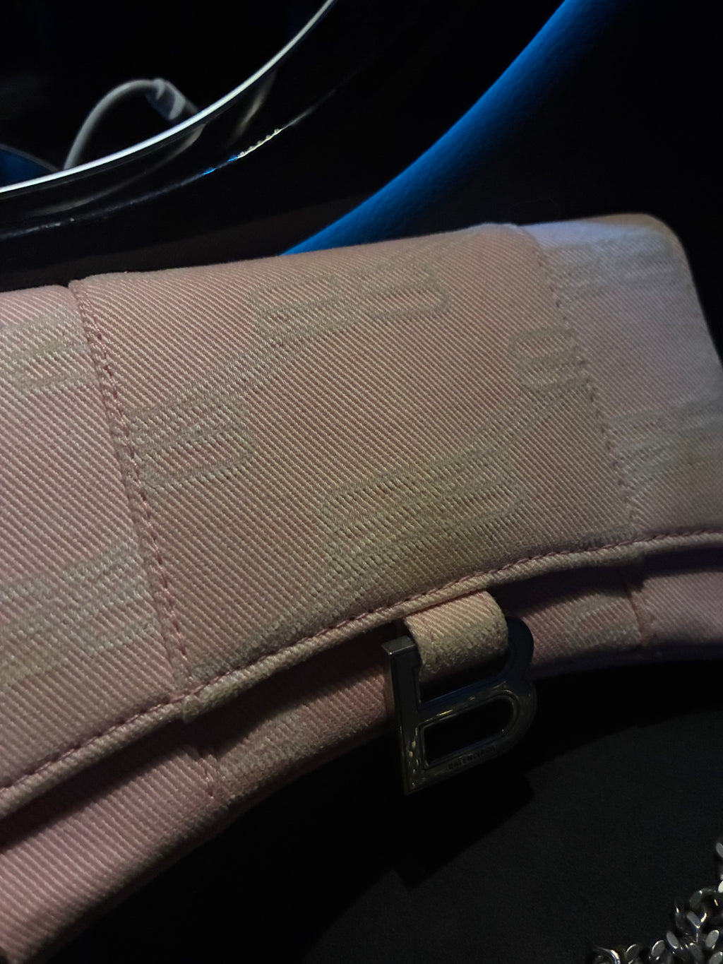 Balenciaga Pink Monogram Hourglass Bag