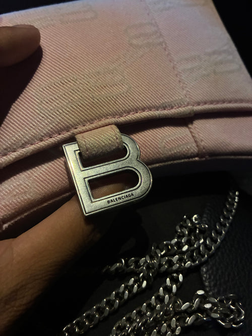 Balenciaga Pink Monogram Hourglass Bag
