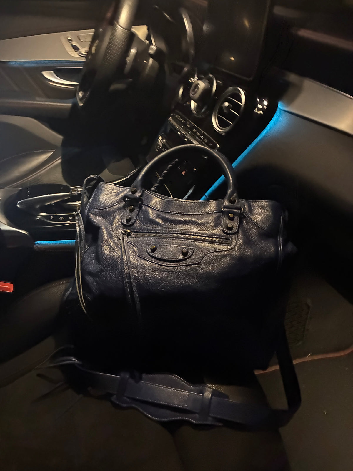 Blue Balenciaga City Bag