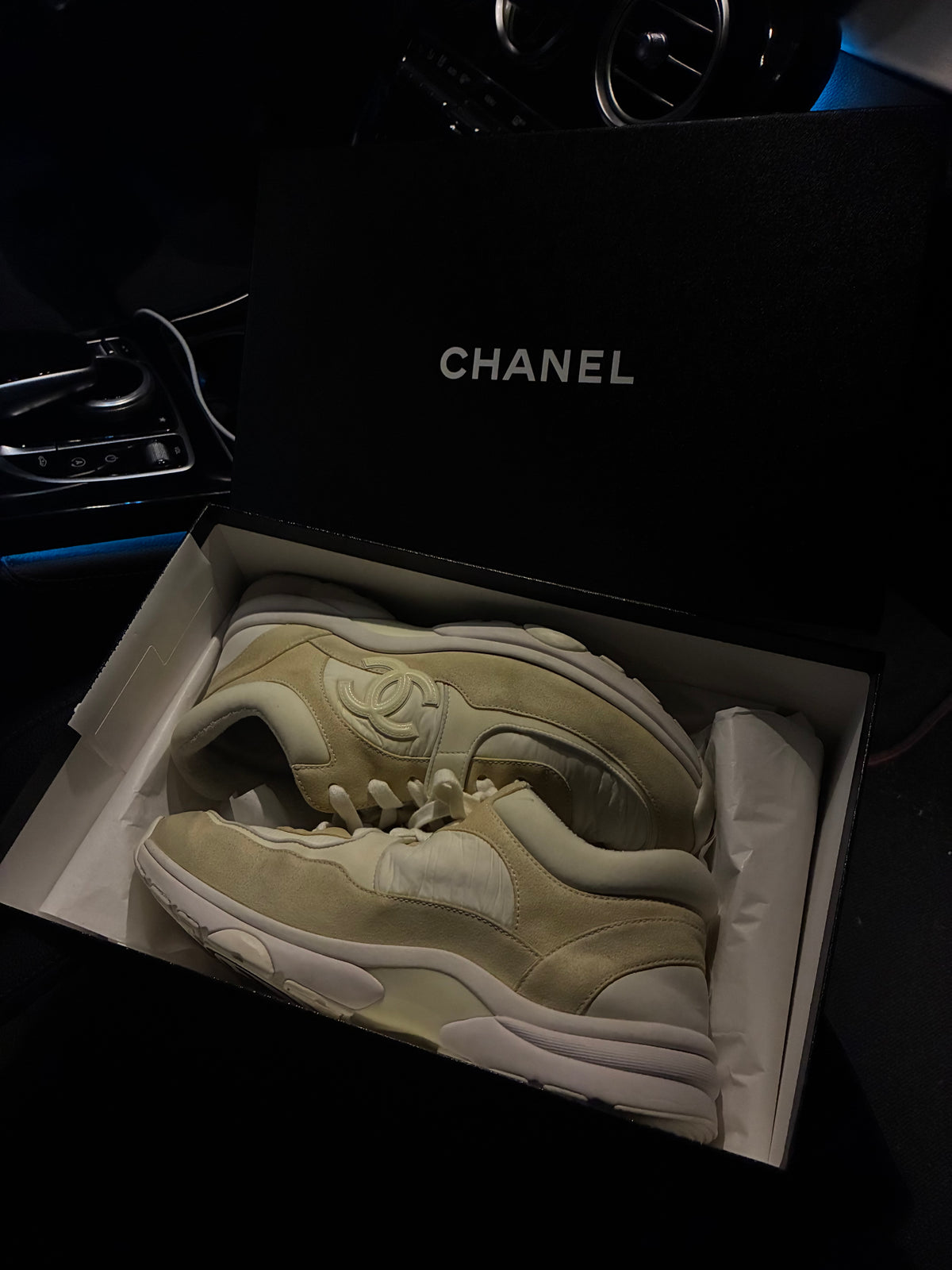 Chanel White Beige Sneakers