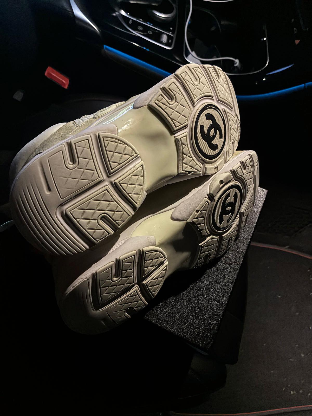 Chanel White Beige Sneakers